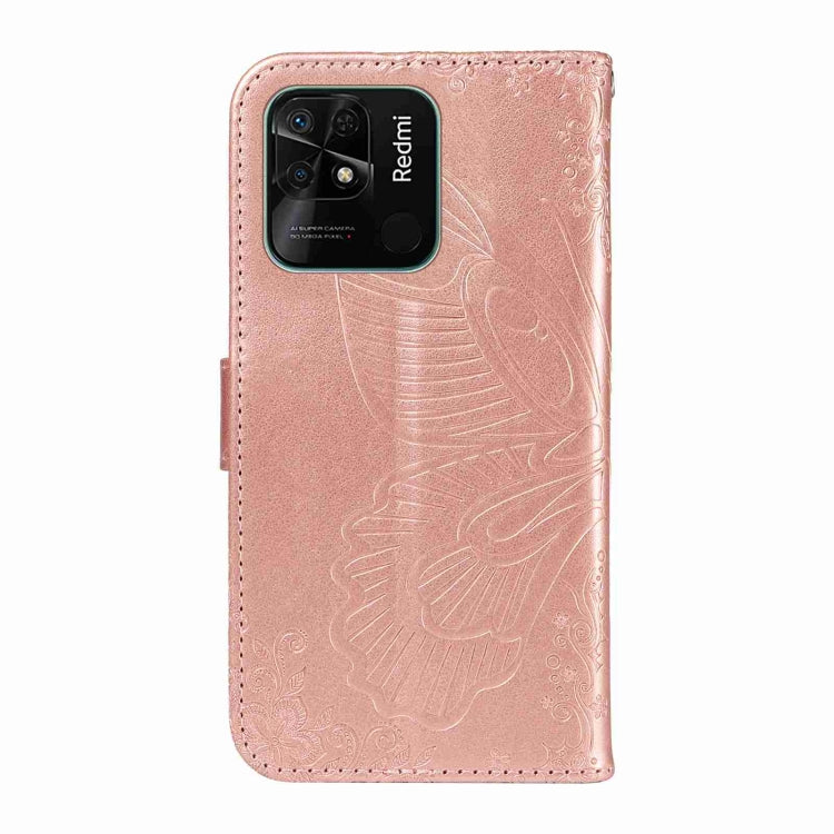 For Xiaomi Redmi 10C Swallowtail Butterfly Embossed Leather Phone Case