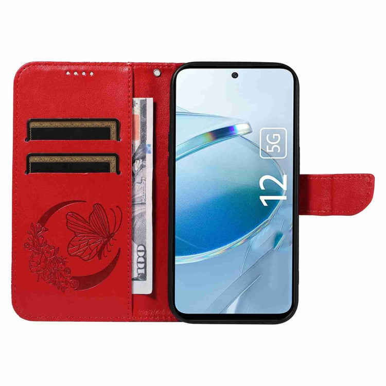 For Xiaomi Redmi 12 5G / 4G / Note 12R Swallowtail Butterfly Embossed Leather Phone Case