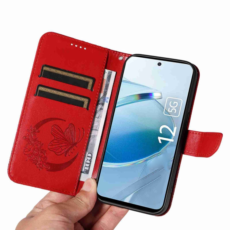 For Xiaomi Redmi 12 5G / 4G / Note 12R Swallowtail Butterfly Embossed Leather Phone Case
