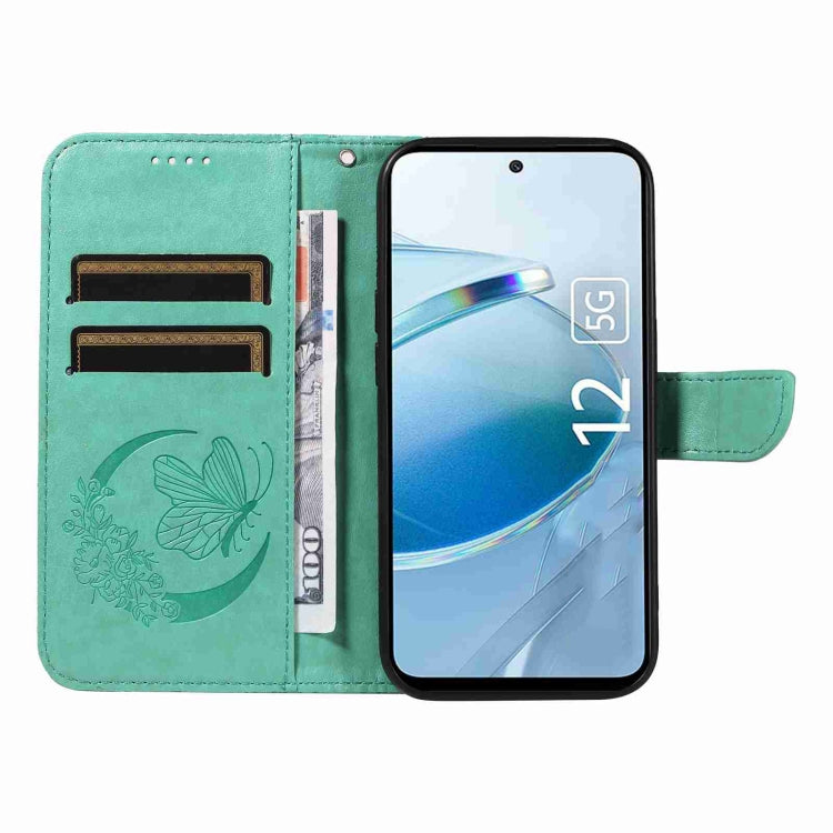 For Xiaomi Redmi 12 5G / 4G / Note 12R Swallowtail Butterfly Embossed Leather Phone Case