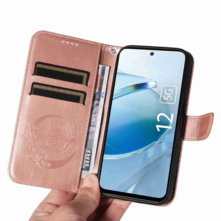 For Xiaomi Redmi 12 5G / 4G / Note 12R Swallowtail Butterfly Embossed Leather Phone Case