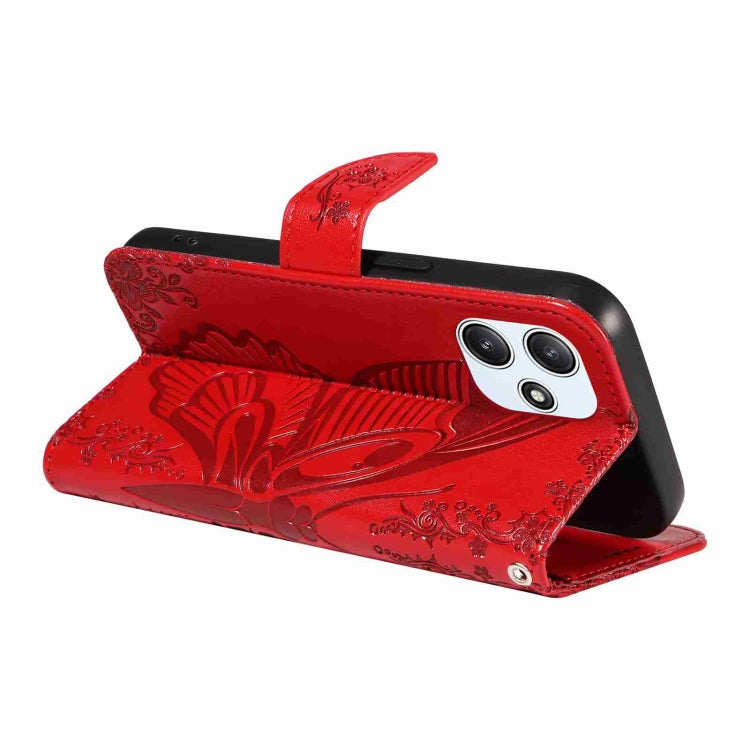 For Xiaomi Poco M6 Pro 5G Swallowtail Butterfly Embossed Leather Phone Case