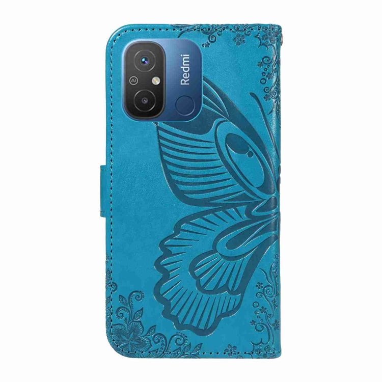 For Xiaomi Redmi 11A 4G Swallowtail Butterfly Embossed Leather Phone Case