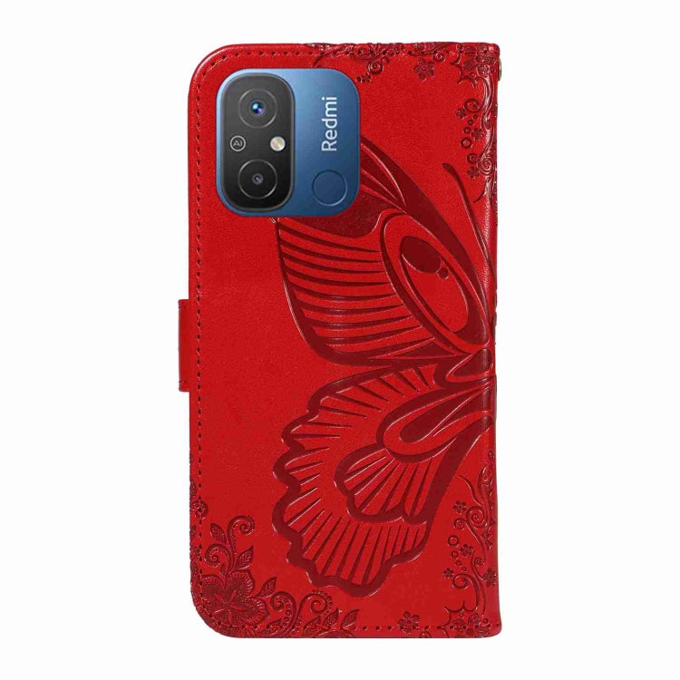 For Xiaomi Redmi 11A 4G Swallowtail Butterfly Embossed Leather Phone Case