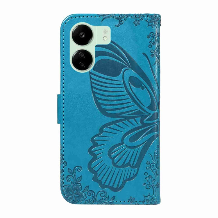 For Xiaomi Redmi 13C / Poco C65 Swallowtail Butterfly Embossed Leather Phone Case