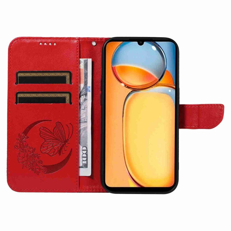 For Xiaomi Redmi 13C / Poco C65 Swallowtail Butterfly Embossed Leather Phone Case