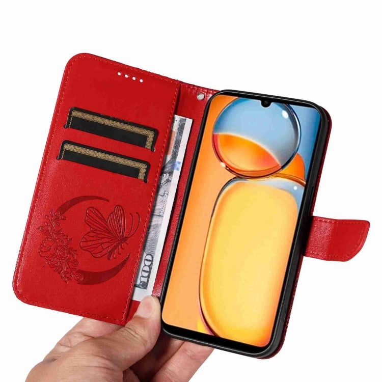 For Xiaomi Redmi 13C / Poco C65 Swallowtail Butterfly Embossed Leather Phone Case