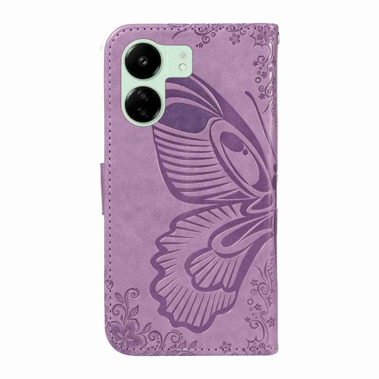 For Xiaomi Redmi 13C / Poco C65 Swallowtail Butterfly Embossed Leather Phone Case