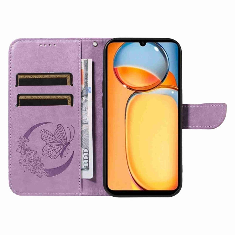 For Xiaomi Redmi 13C / Poco C65 Swallowtail Butterfly Embossed Leather Phone Case