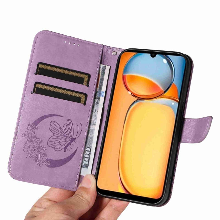 For Xiaomi Redmi 13C / Poco C65 Swallowtail Butterfly Embossed Leather Phone Case
