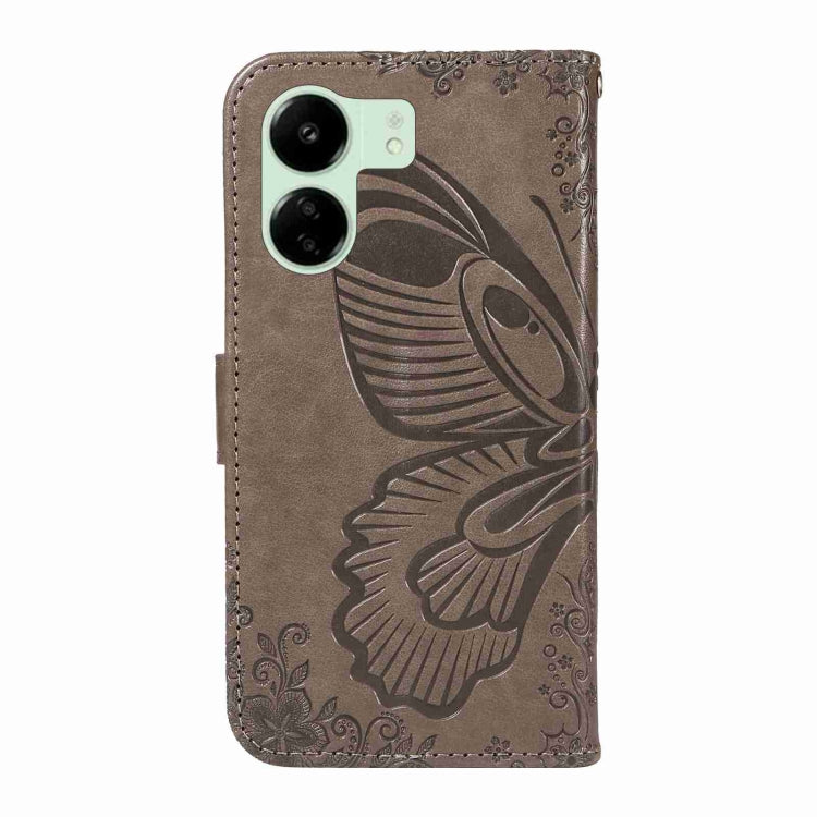 For Xiaomi Redmi 13C / Poco C65 Swallowtail Butterfly Embossed Leather Phone Case
