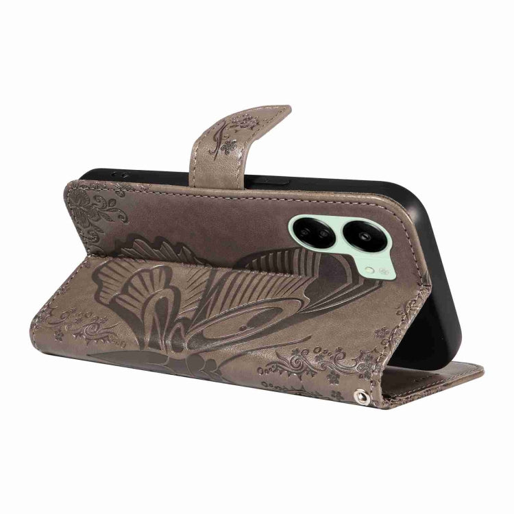 For Xiaomi Redmi 13C / Poco C65 Swallowtail Butterfly Embossed Leather Phone Case