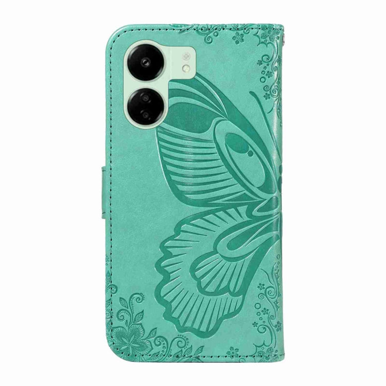 For Xiaomi Redmi 13C / Poco C65 Swallowtail Butterfly Embossed Leather Phone Case
