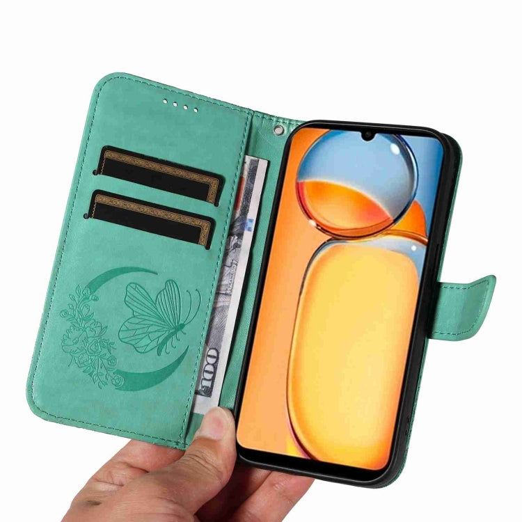 For Xiaomi Redmi 13C / Poco C65 Swallowtail Butterfly Embossed Leather Phone Case