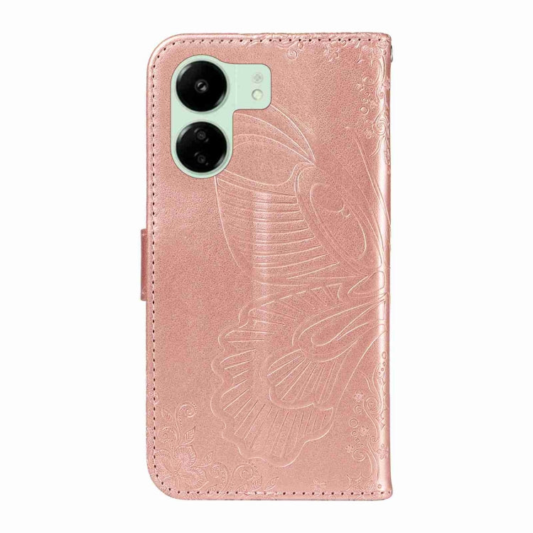 For Xiaomi Redmi 13C / Poco C65 Swallowtail Butterfly Embossed Leather Phone Case