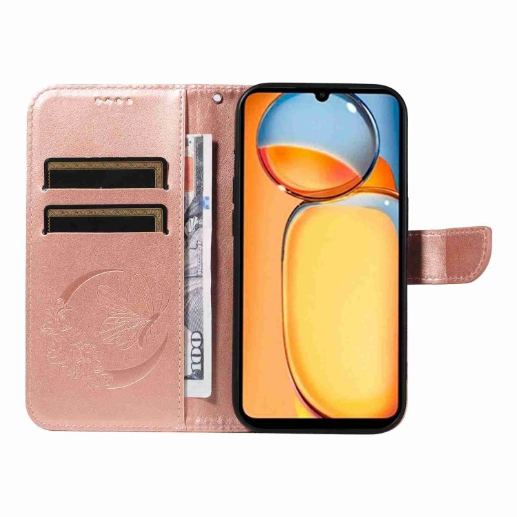 For Xiaomi Redmi 13C / Poco C65 Swallowtail Butterfly Embossed Leather Phone Case