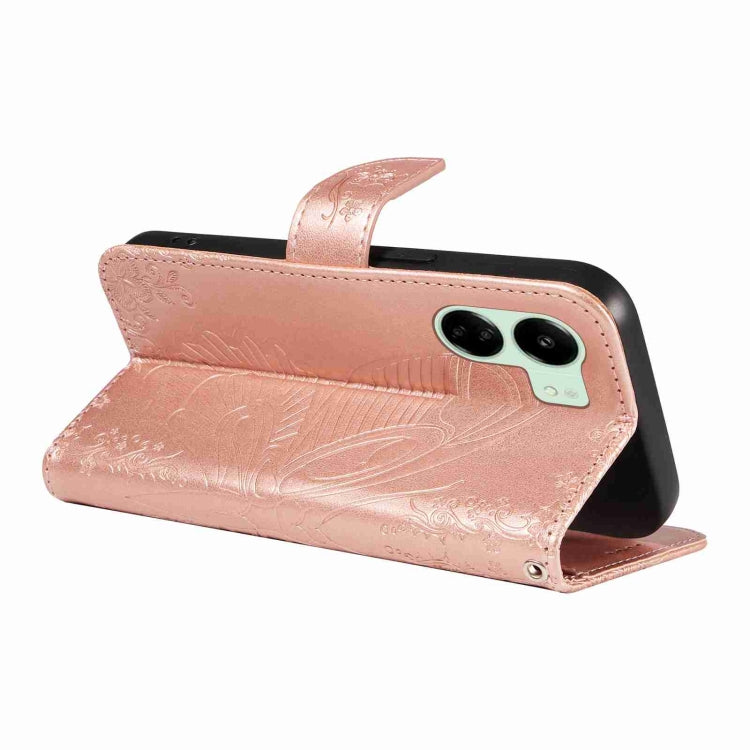 For Xiaomi Redmi 13C / Poco C65 Swallowtail Butterfly Embossed Leather Phone Case