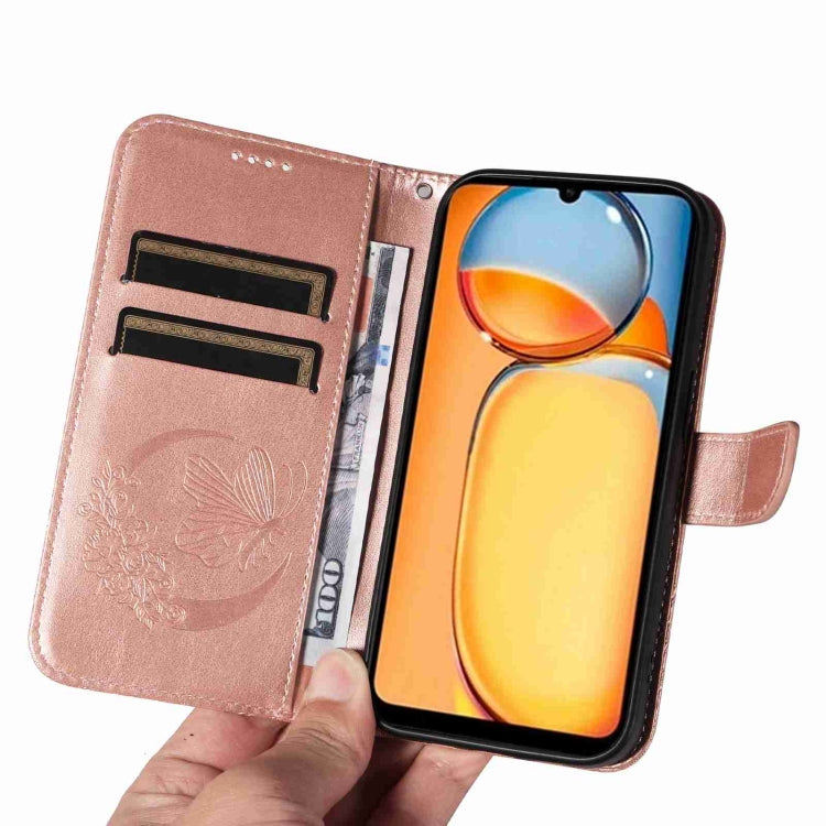 For Xiaomi Redmi 13C / Poco C65 Swallowtail Butterfly Embossed Leather Phone Case