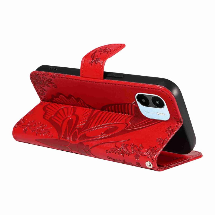 For Xiaomi Redmi A1 Swallowtail Butterfly Embossed Leather Phone Case