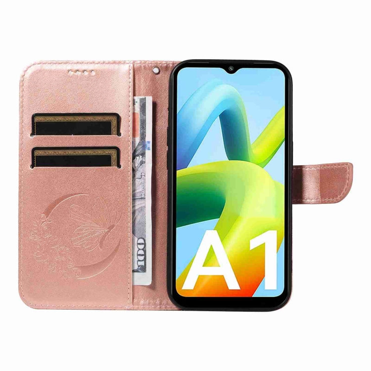 For Xiaomi Redmi A1 Swallowtail Butterfly Embossed Leather Phone Case