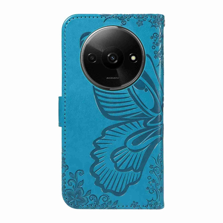 For Xiaomi Redmi A3 Swallowtail Butterfly Embossed Leather Phone Case