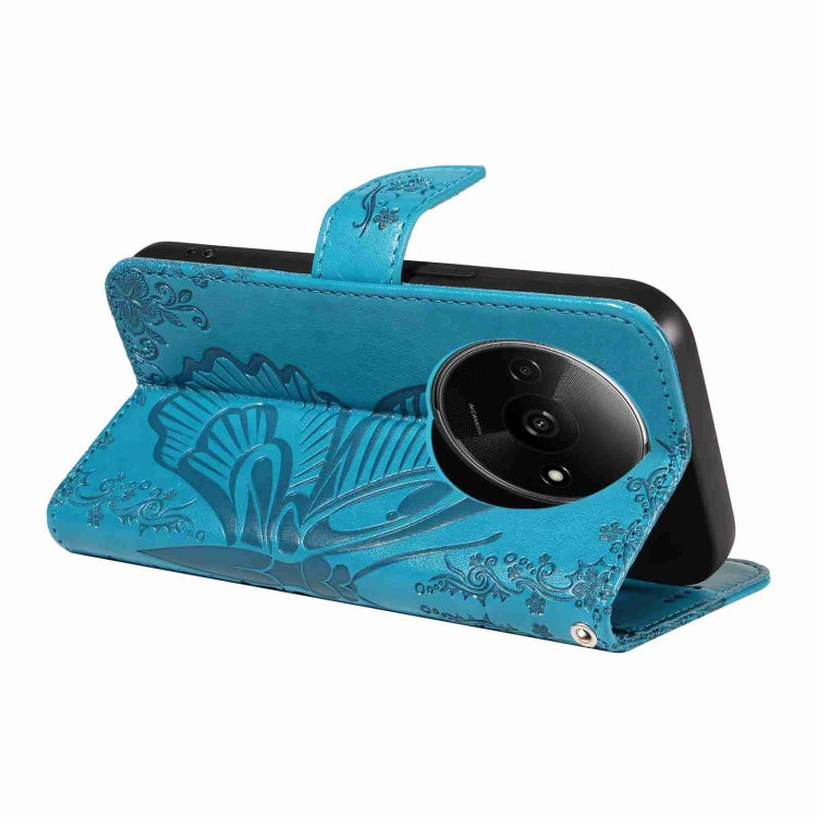 For Xiaomi Redmi A3 Swallowtail Butterfly Embossed Leather Phone Case