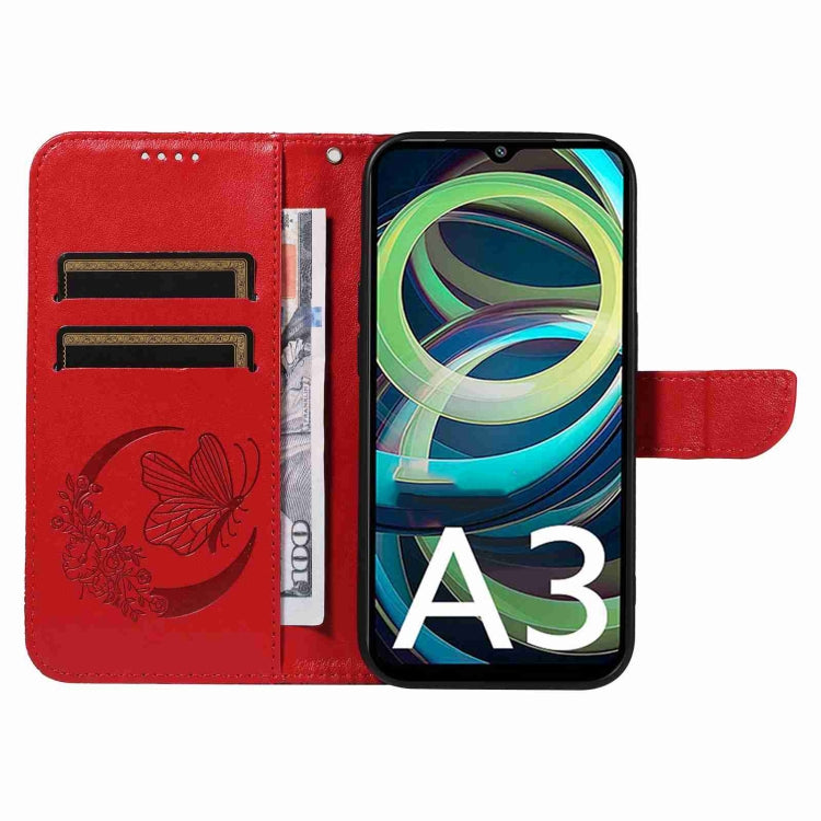 For Xiaomi Redmi A3 Swallowtail Butterfly Embossed Leather Phone Case