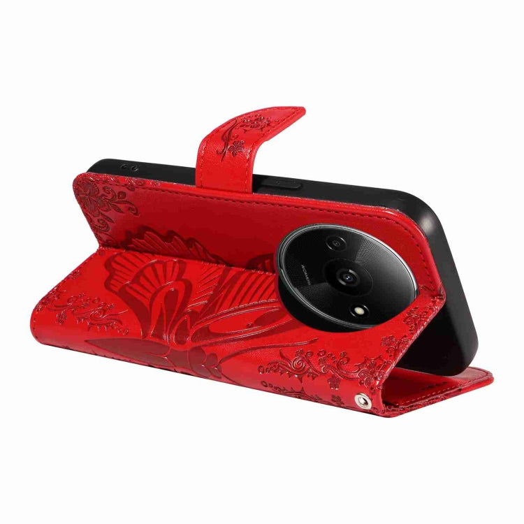 For Xiaomi Redmi A3 Swallowtail Butterfly Embossed Leather Phone Case