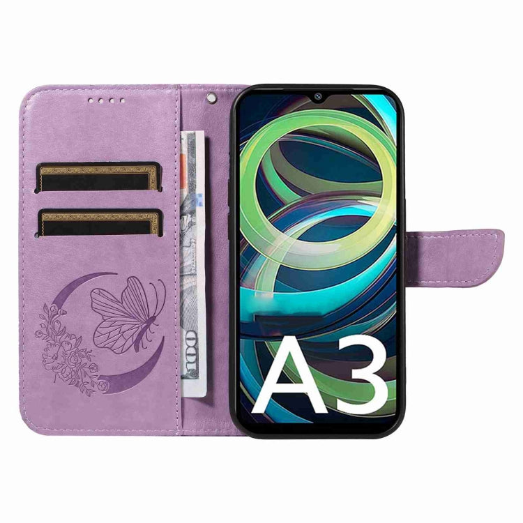 For Xiaomi Redmi A3 Swallowtail Butterfly Embossed Leather Phone Case
