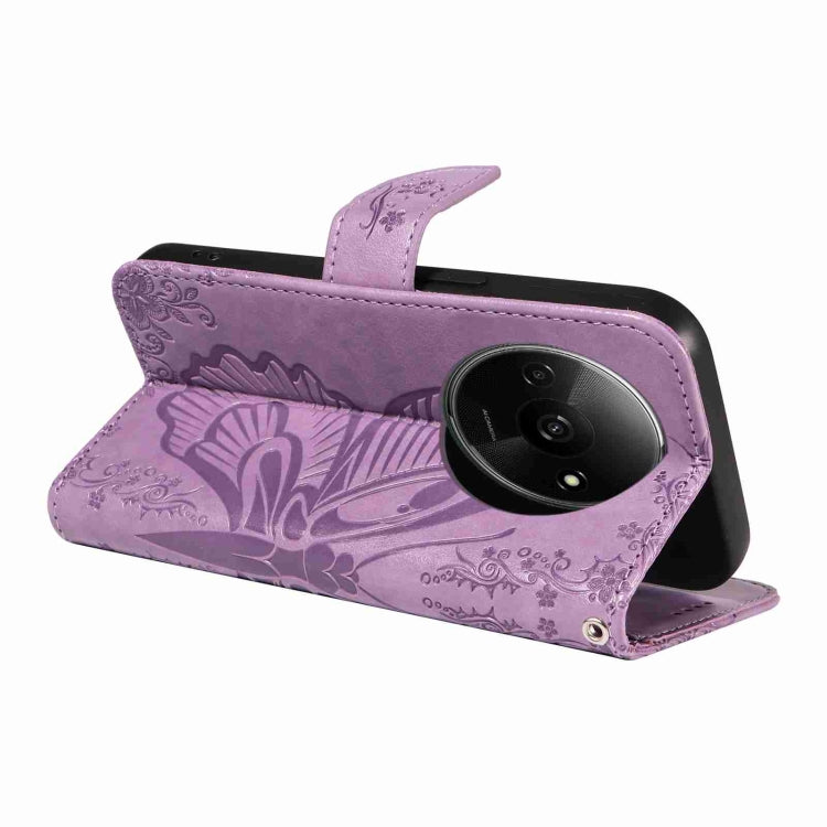 For Xiaomi Redmi A3 Swallowtail Butterfly Embossed Leather Phone Case