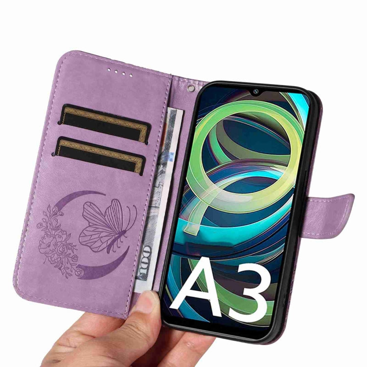 For Xiaomi Redmi A3 Swallowtail Butterfly Embossed Leather Phone Case