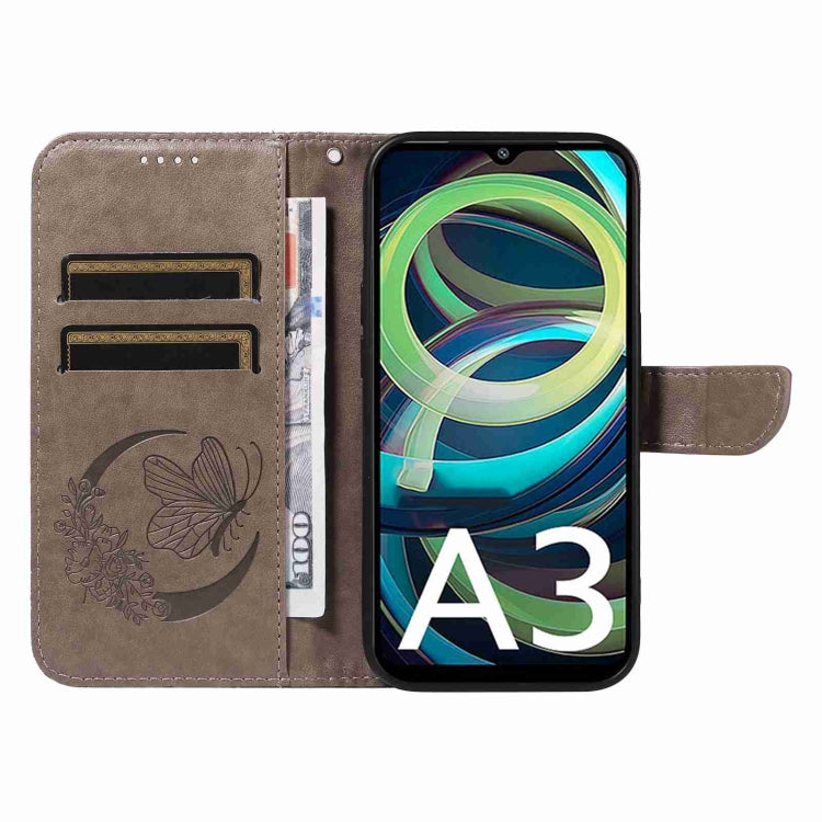 For Xiaomi Redmi A3 Swallowtail Butterfly Embossed Leather Phone Case