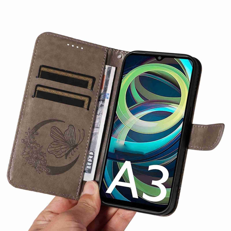 For Xiaomi Redmi A3 Swallowtail Butterfly Embossed Leather Phone Case
