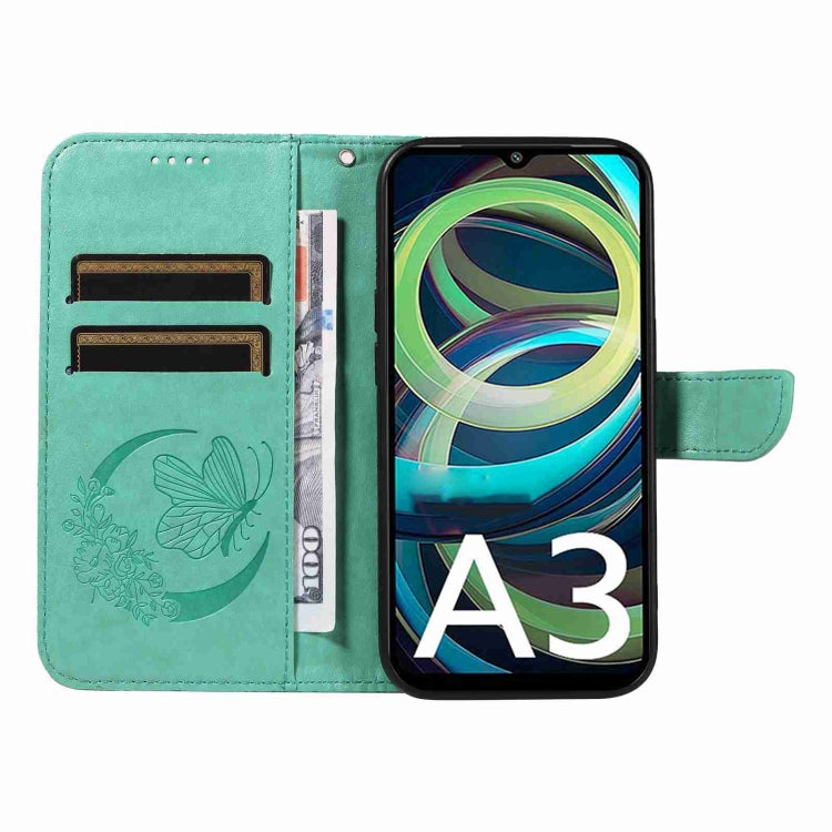 For Xiaomi Redmi A3 Swallowtail Butterfly Embossed Leather Phone Case