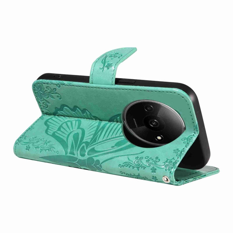 For Xiaomi Redmi A3 Swallowtail Butterfly Embossed Leather Phone Case