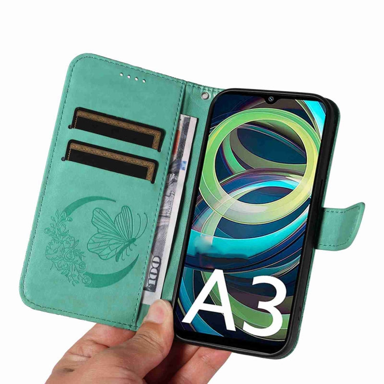 For Xiaomi Redmi A3 Swallowtail Butterfly Embossed Leather Phone Case