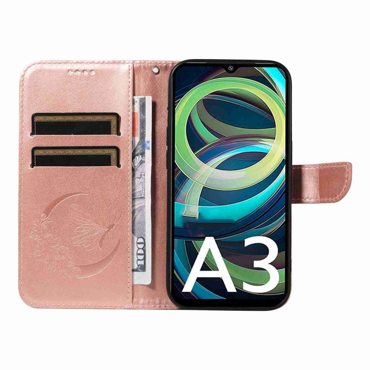 For Xiaomi Redmi A3 Swallowtail Butterfly Embossed Leather Phone Case