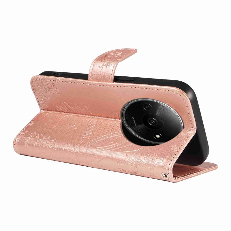 For Xiaomi Redmi A3 Swallowtail Butterfly Embossed Leather Phone Case