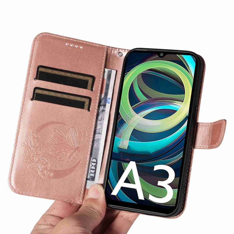 For Xiaomi Redmi A3 Swallowtail Butterfly Embossed Leather Phone Case