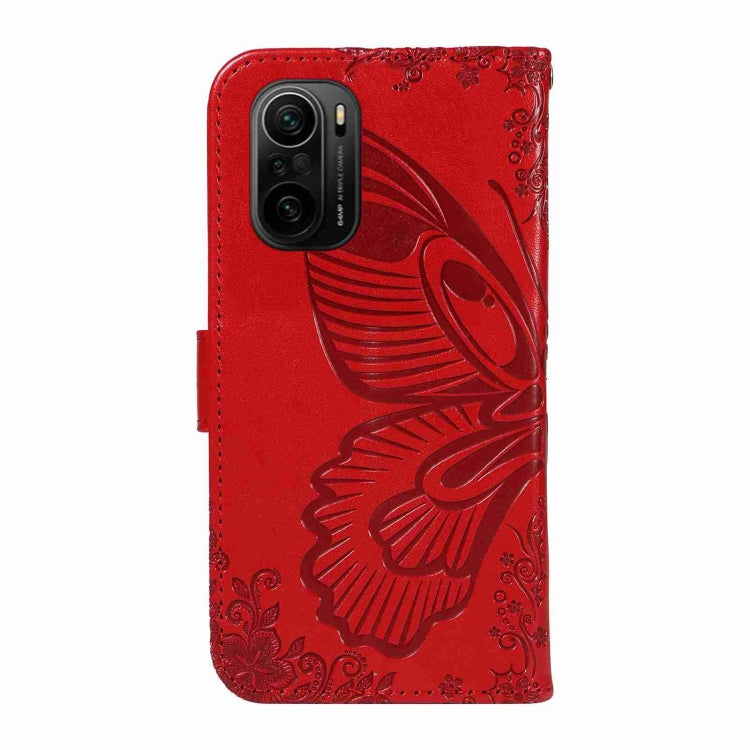 For Xiaomi Redmi K40 / K40 Pro Swallowtail Butterfly Embossed Leather Phone Case