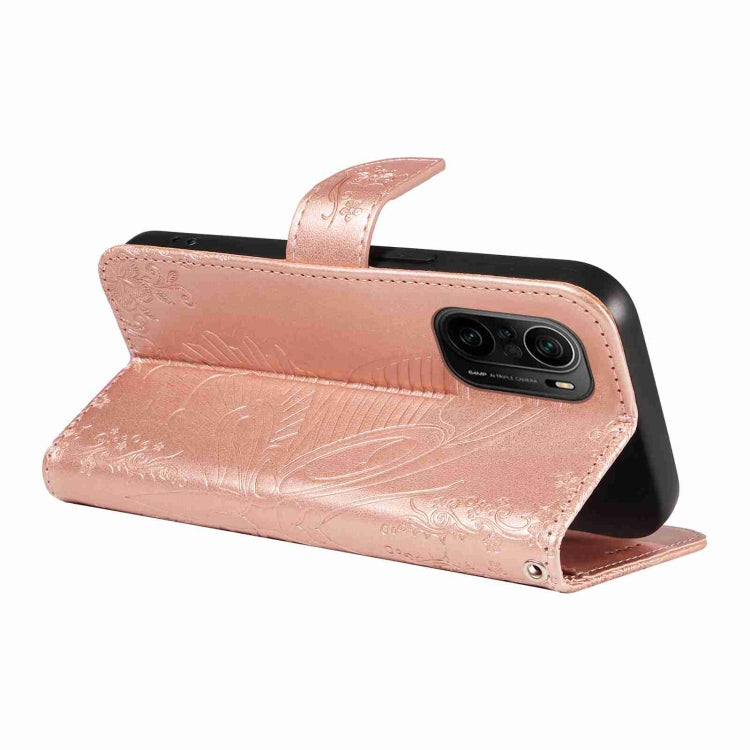 For Xiaomi Redmi K40 / K40 Pro Swallowtail Butterfly Embossed Leather Phone Case