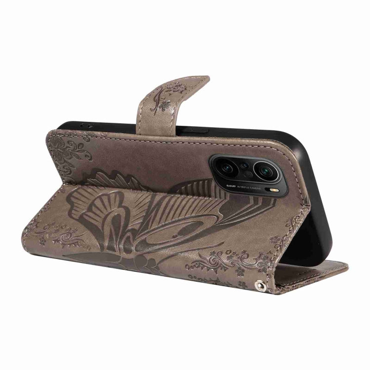 For Xiaomi Poco F3 / 11i Swallowtail Butterfly Embossed Leather Phone Case