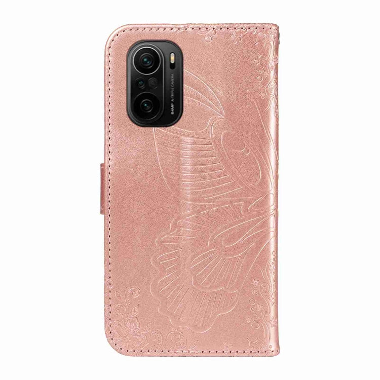 For Xiaomi Poco F3 / 11i Swallowtail Butterfly Embossed Leather Phone Case