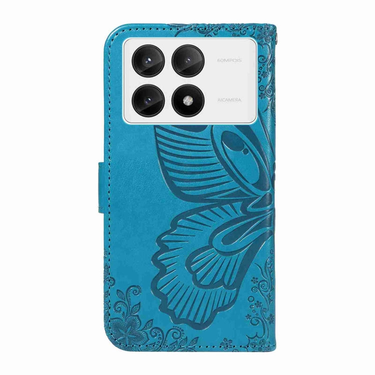 For Xiaomi Redmi K70E Swallowtail Butterfly Embossed Leather Phone Case