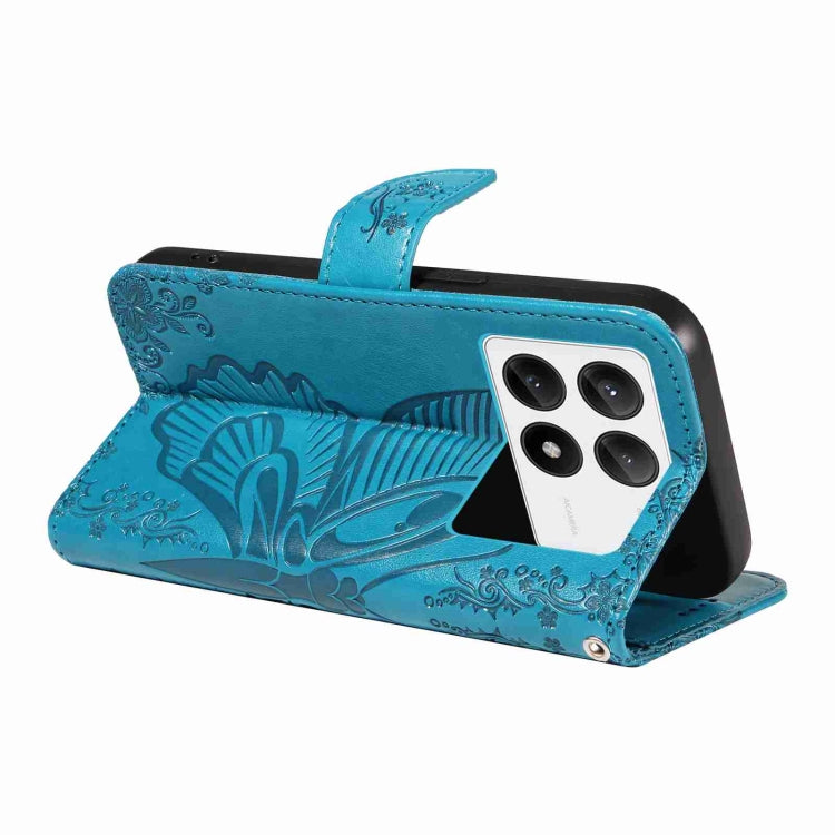 For Xiaomi Redmi K70E Swallowtail Butterfly Embossed Leather Phone Case