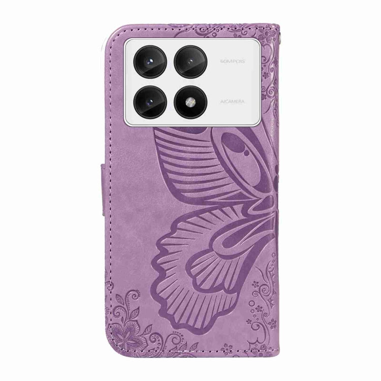 For Xiaomi Redmi K70E Swallowtail Butterfly Embossed Leather Phone Case