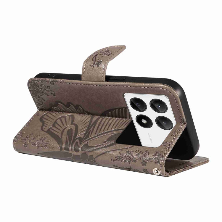 For Xiaomi Redmi K70E Swallowtail Butterfly Embossed Leather Phone Case