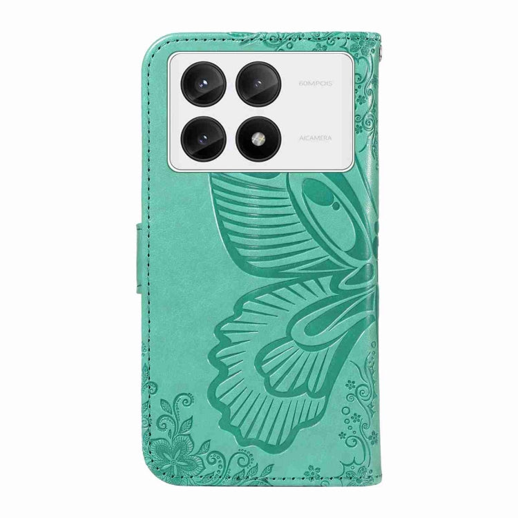 For Xiaomi Redmi K70E Swallowtail Butterfly Embossed Leather Phone Case