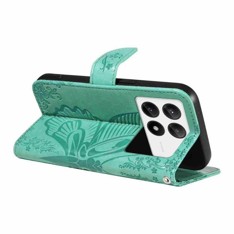 For Xiaomi Redmi K70E Swallowtail Butterfly Embossed Leather Phone Case