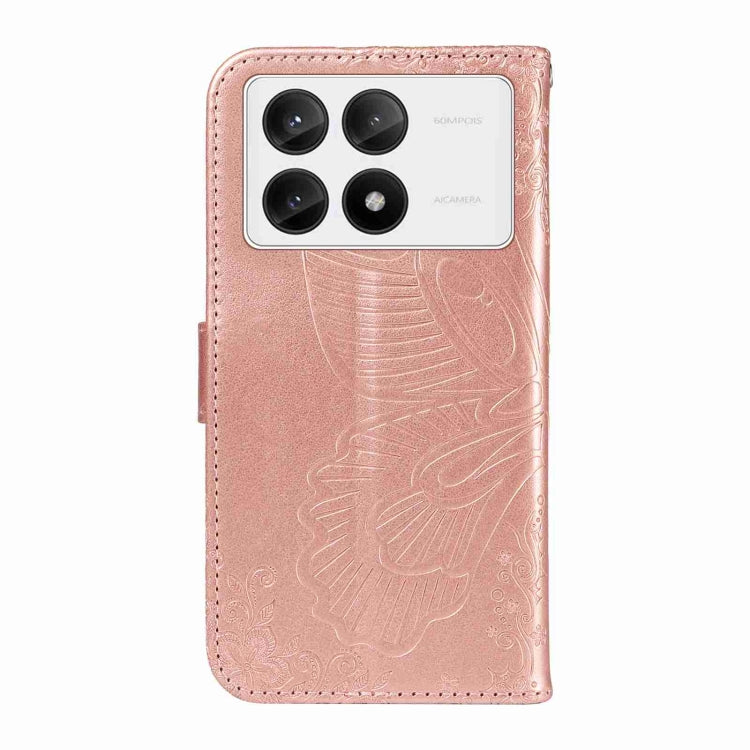 For Xiaomi Redmi K70E Swallowtail Butterfly Embossed Leather Phone Case